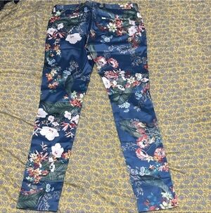 ASOS Floral Print Blue Pants